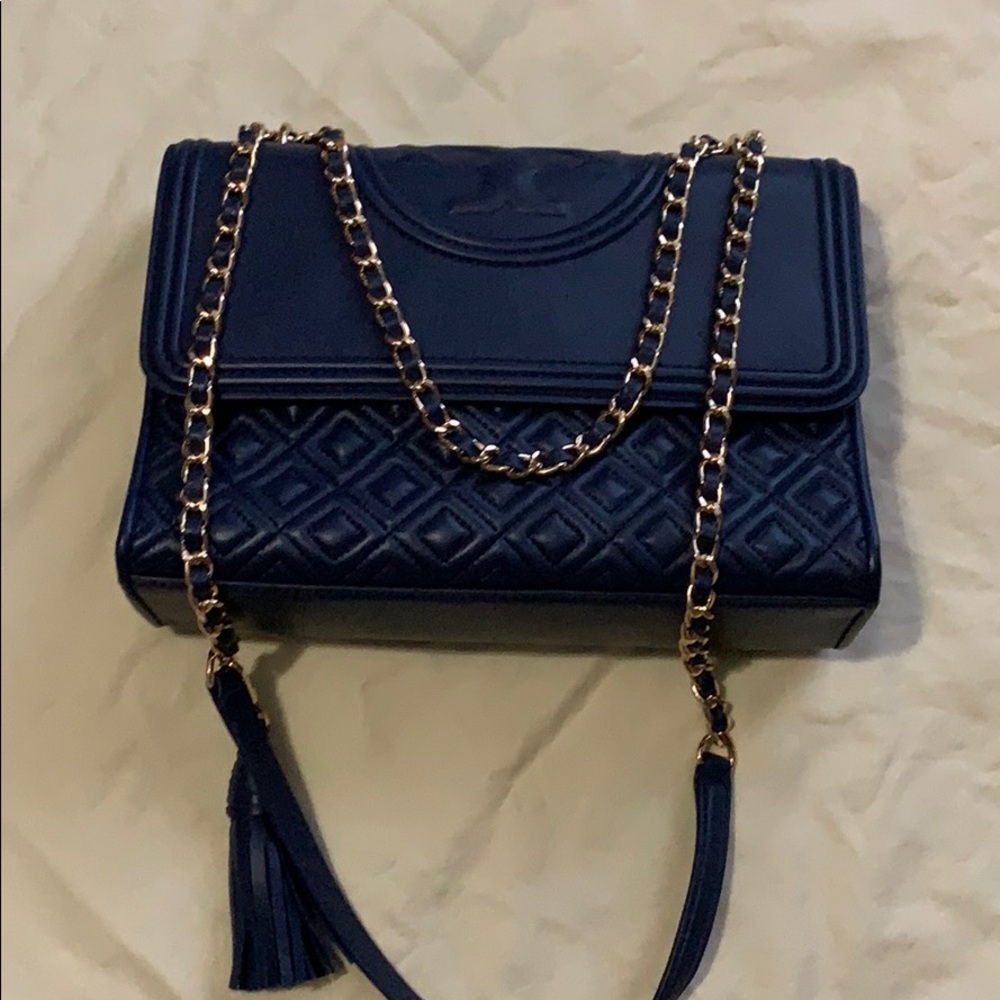 TORI BURCH  NAVY BLUE LARGE  FLEMING